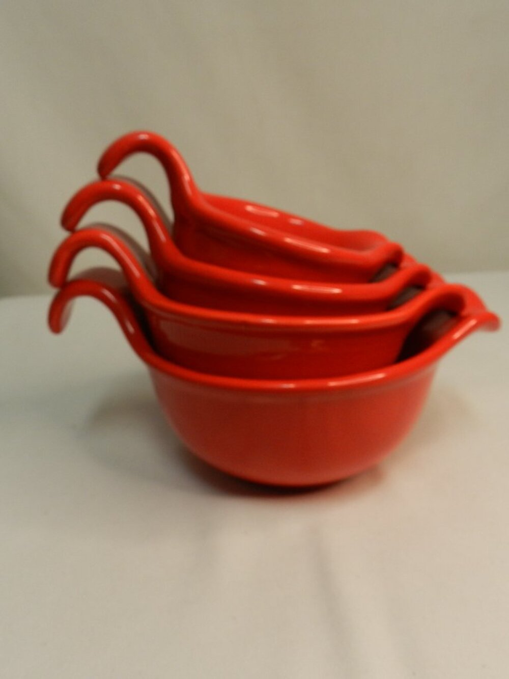 Creative Co-Op Red ceramic Measuring Cup Set 4  micro dish oven safe